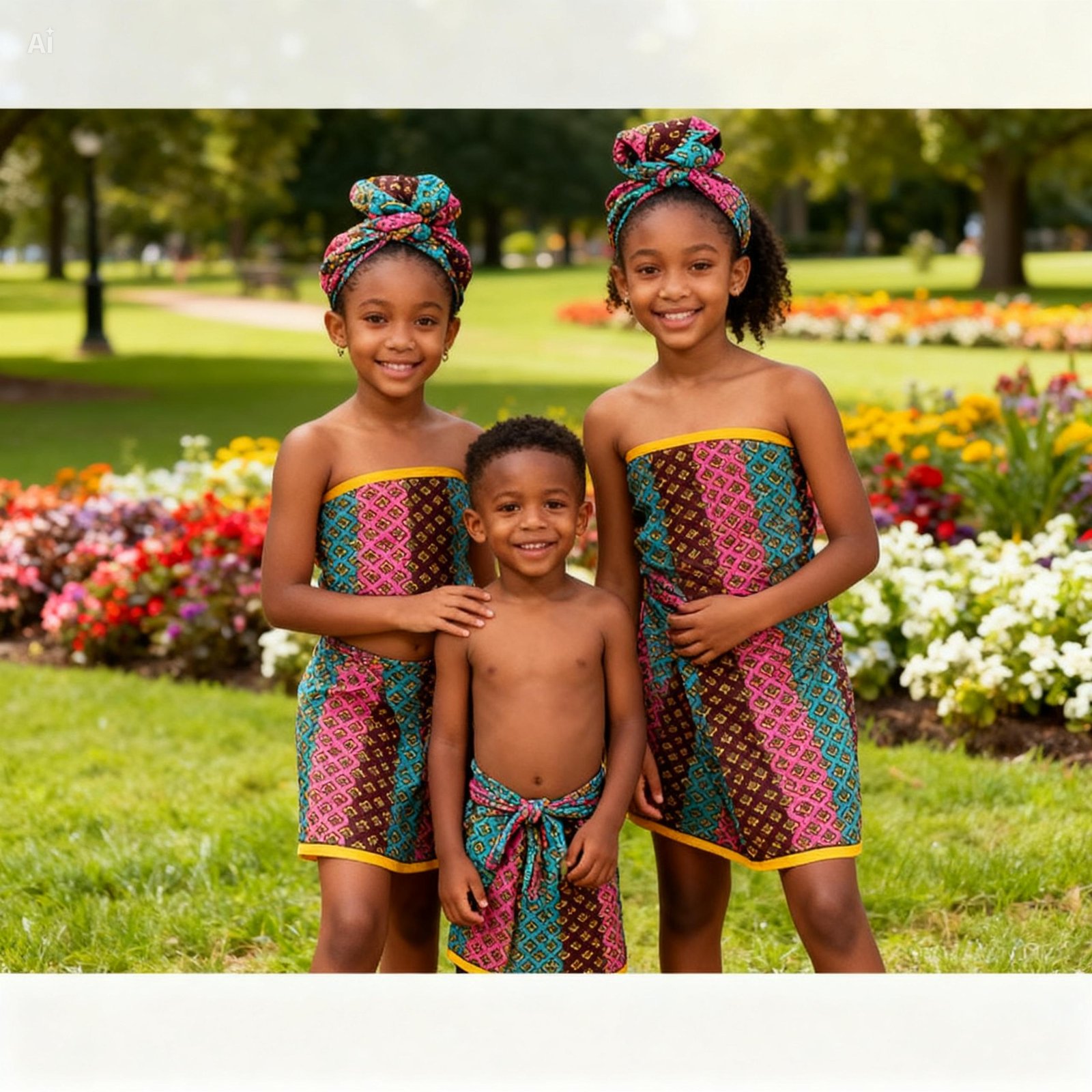 F39 Kid's Body Wrapper Set - Gold Trim